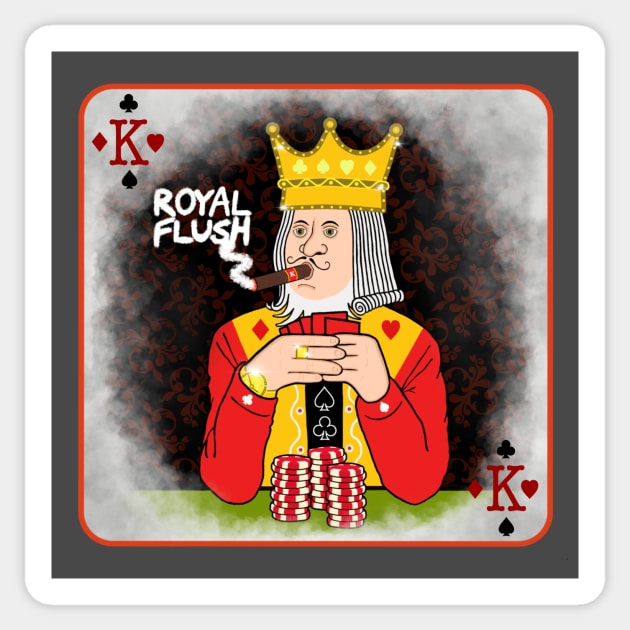 ROYAL FLUSH Sticker by DRAWGENIUS